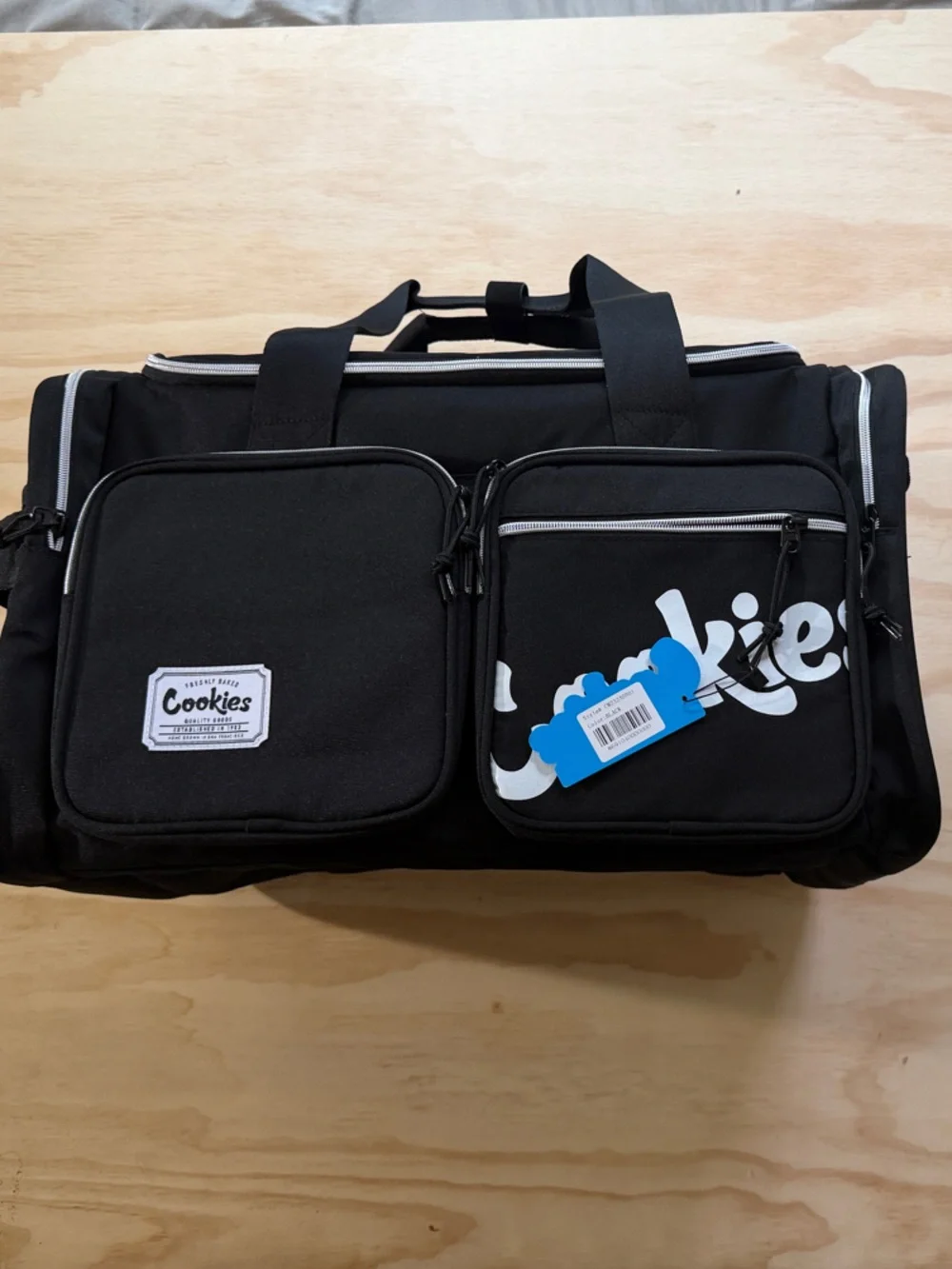 Cookies Black Men's Duffel Bag with Dual Front Pockets